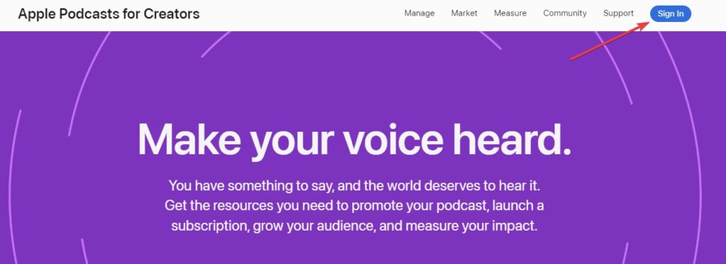 Вход в Apple подкасты